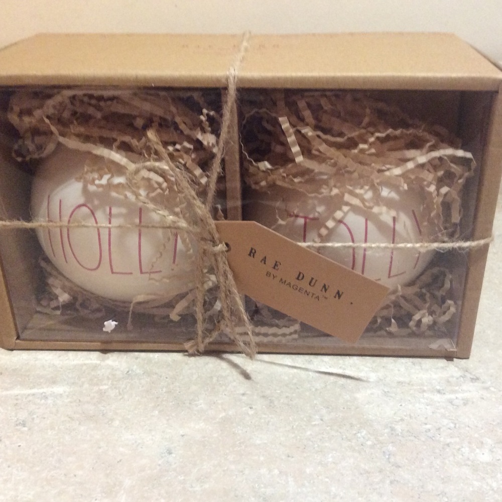 Rae Dunn 2 Piece Christmas Ornament Set